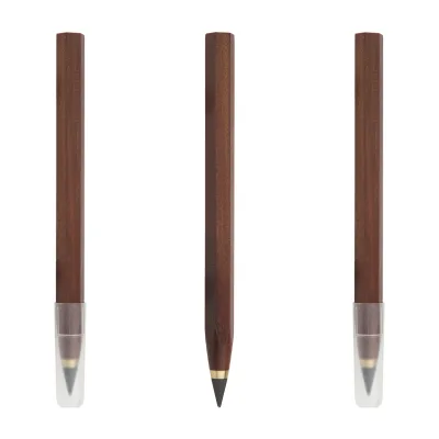 Simple Design Wooden Eternal Pencil Inkless Pen School Stationery With Metal Fittings Can Custom LOGO