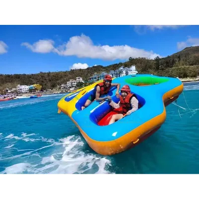 Inflatable Towable Water Donut Boat Towables Tubes 5 Person Vinyl Lake Use