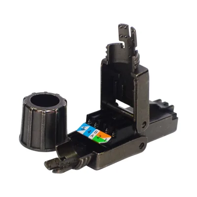FTP Toolless Rj45 Modular Plug 8P8C Shielded Cat7 Cat8 Field Termination Plug Connector