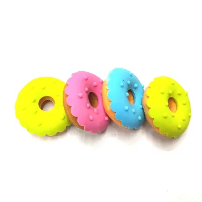 China Factory Kawaii Fancy Food Eraser Cute Donut Shaped Custom Puzzle Eraser Stationery