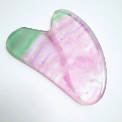 HUIYING Fluorite Guasha Skin Renewal Natural Handmade Healing GuaSha Scraping Facial Massage Tools
