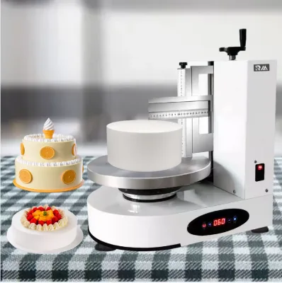 Electric Durable Automatic Birthday Round Cake Cream Plastering Plasterer Topper Frost Filling Tools Coating Icing Make Machine