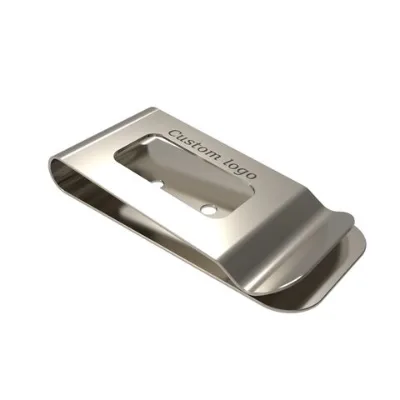 Oem High-End Unisex Stainless Steel Money Clip Fashionable Solid Pattern Banknote Bill Clip for daily use