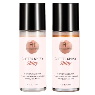 Private Label 120ml Hair Natural Highlight Glitter Spray OEM Body Glow Golden Luxury Body Shimmer & Highlighter Spray