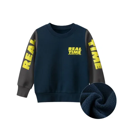 63%Poly Fleece Fabric Autumn Casual Sport Print Long Sleeve Kids Boys Sweatshirts