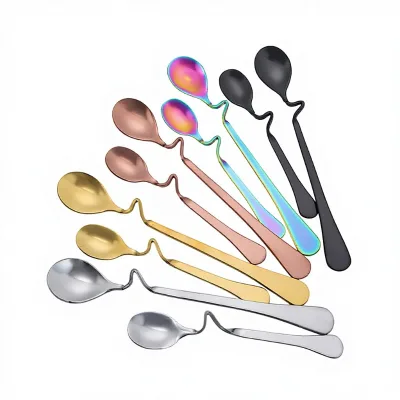 S-Shaped Stainless Steel Curved Spoon Coffee Stirring Spoon Portable Cup Hanging Personalized Creative Gift