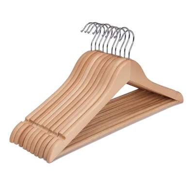 Best-Seller Assessed  Cheap Wholesale Supermarket Supplier GLORY Popular Non Slip Notched Closet Suit Wooden Hanger for Cloth