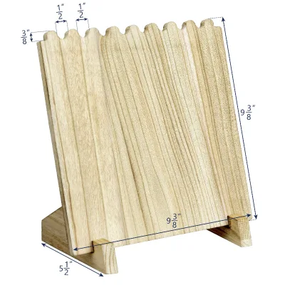 Oak Color Wooden Plank Necklace Display Stand 8-Necklace Capacity Storage Holder for Jewelry Store Wall & Display Shelves