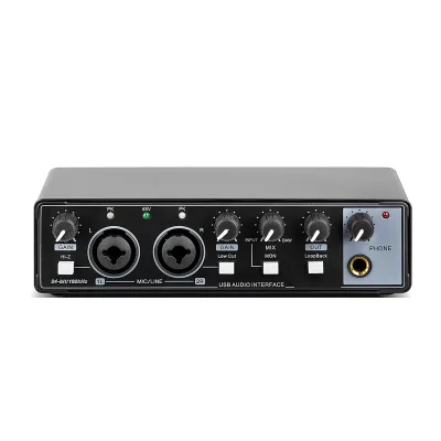 Usb Audio Interface Music External Condenser Microphone Recording Sound Card for Pc Recorder Computer Studio Live