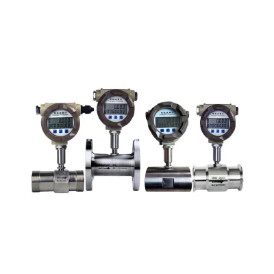 3.6V Lithium Battery Sanitary Power Supply Clamp Liquid Flow Meter Turbine Flowmeter for LCD Digital Display