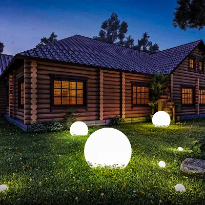 Solar IP65/68 LED Outdoor Garden Light Decorative Ball with Ground Plug for Park Garden Lawn Battery-Powered