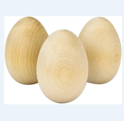 2026 Creative unfinished simulation eggs DIY drawing materials Easter decoration wooden Easter eggs