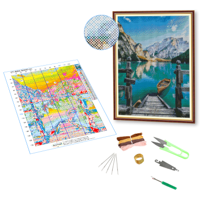 5d Diy Cotton Thread Cross Stitch Kits for Beginners Landscape Pattern Embroidery Handicraft Home Decoration
