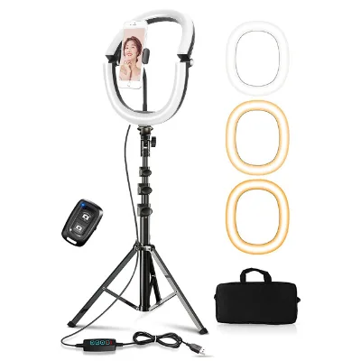 Video Professional Photography Light with Tripod Suitable for Professional Studio Makeup Led Ring Fill Lights