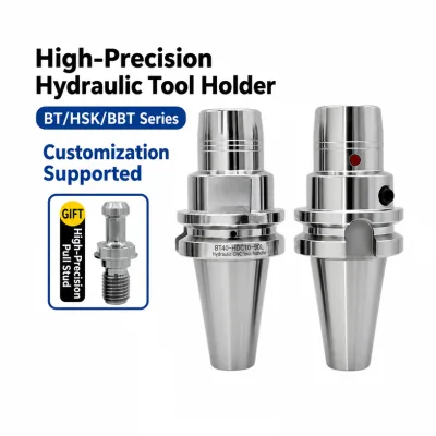 High-Precision Hydraulic Tool Holder BT30 HSK63A CNC Milling Chuck 0.003mm Runout for High-Speed Machining