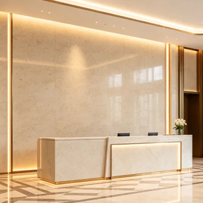 Advanced Natural Portuguese Beige Marble Slab Suitable for Modern Polished Style Hotel Lobby Villa Doors