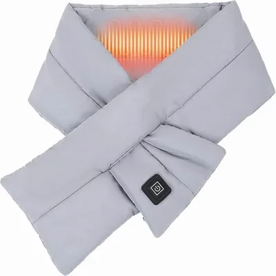 Custom logo Neck Heating Pad-Three Temp Setings-USB Powered by Power Bank Heated Scarf for Women/Men(Without Power Bank)