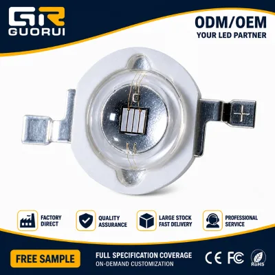 Chinese Professional Manufacturer1W3W Mold Top High Radiation Power UVLED 365nm385nm395nm405nmfor Industrial Curing 3D Printing