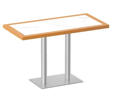 Factory Hot Sale Popular Stainless Steel Base Coffee Dining Ashwood square Tables