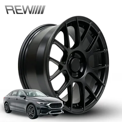 Forged Aluminum Wheel 16-23 Inch Satin Black Sharp Multi Y Spoke One Piece for Street Tuning Compact SUV Appearance Modification