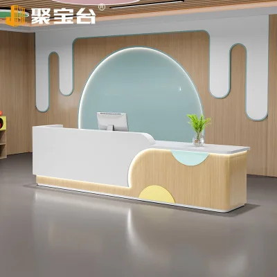 Wear Proof Fiberglass Reception Desk Tear Resistant Eco-Friendly Front Counter for Long-Term Commercial Use in Hotels Hospitals
