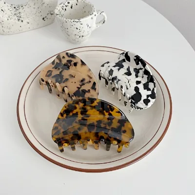 Korea acetate High quality hair claw 2022 cellulose acetate hair claw clips checkered hair claw for girl