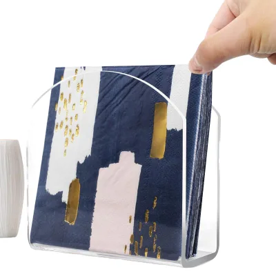 JIHONG CUSTOM Acrylic Clear Napkin Rack Crystal Face Tissue Holder Desktop Paper Towel Box Dispenser for Wedding Home Decor