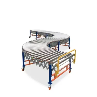 Carbon Steel Roller Conveyor for Woods Processing Lines Electric Expandable Power Retractable Flexible Roller Conveyor Automatic