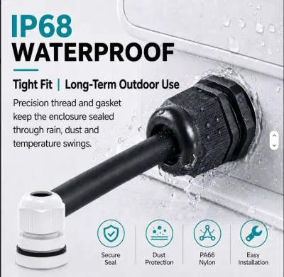 HXYS PG25 Waterproof PA66 Nylon Cable Gland IP68 Chemical Resistant Hazardous Area Petrochemical Wiring Conduit Fitting
