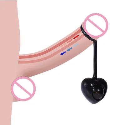 Peach Heart Penis Weights Cock Bondage Ring with 4 Weights Chastity Device for Men