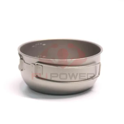 400ml Pure titanium bowl portable titanium bowl for outdoor travel shatter-resistant bowl Stir-fry pan rice bowl kettle