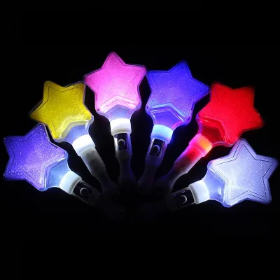 Custom Logo Star Glow Light Stick Neon LED Flashing Stick for Concert Support Kpop Concerts