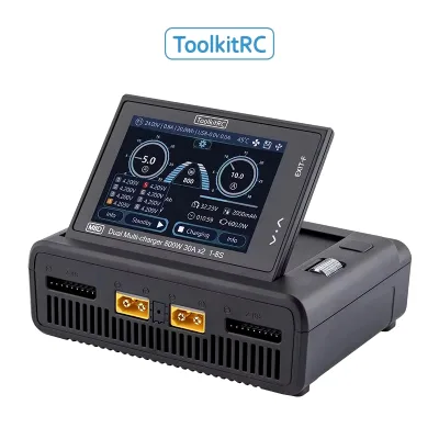 ToolkitRC M8D 1600W 50A Balance Touch Screen 65W Fast Charge Dual Channels 1-8S Lipo Battery Charger RC PlasticFXB