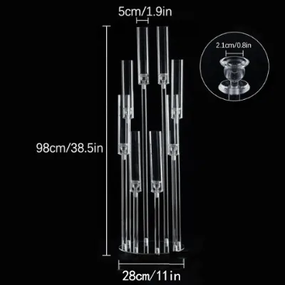 Transparent Candlestick Holder Elegant Table Led 3/5/8 Head Acrylics Candle Holders