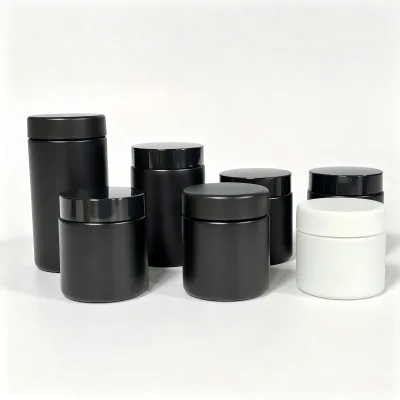 Luxury Frosted Glass Cream Jar with Plastic Lid for Face Skin Care Eye Cream Dry Flower Packaging Glass Jar