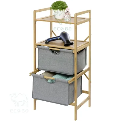 Manufacturer Bamboo Storage Basket 2 Compartments Basket Laundry OEM Service Laundry Bags & Baskets