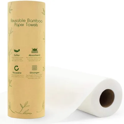 Reusable Thick 100gsm High Quality Soft Eco-Friendly Bamboo Nonwoven Needle Punched Kitchen Paper Wipes Dish Towels 28x30cm