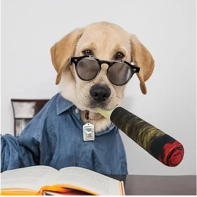 Funny Interactive Dog Toys Cigar Design Plush Squeaky Pet Toys Grinding Teeth Creative Chew Cool Stuffed Gifts for Dog Birthday