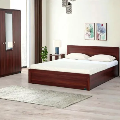Trendy Modern Tufted Headboard Bed Combo with Large Capacity Hidden Storage Bedroom Furniture for Apartment & Hotel Use