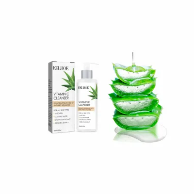 Private Label Deep Penetrating Pore Face Wash for Radiant Skin, Calming Pure Vitamin C Aloe Vera Facial Cleanser