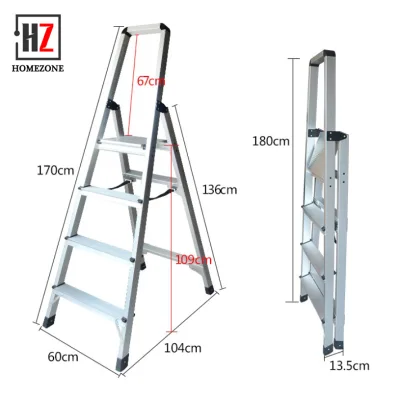 Aluminum Trestle Ladder Multi-functional Portable Household 4 Step Ladder