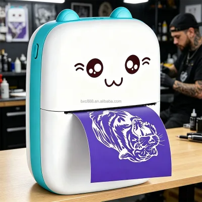 ManufacturePortable Thermal Mini Printer Black and White BT 57mm Multifunction Tattoo Printer Paper for Tattoo Artist