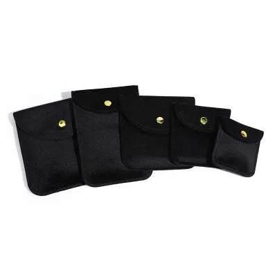 Velvet Pouches Bags Jewellery Bag Necklace Bracelet Ring Snap Button Jewelry Pouch Packaging Bags