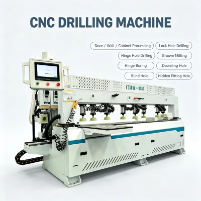 Multi-Function CNC Drilling Machine Door Lock Hole Drilling Mortising for Lock Hole and Hinge groove Processing