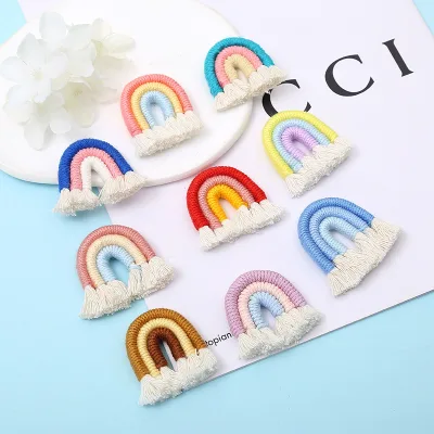 Polyester rainbow Colorful Tassel Lace Fringe for Bag Hat Pendant Accessories