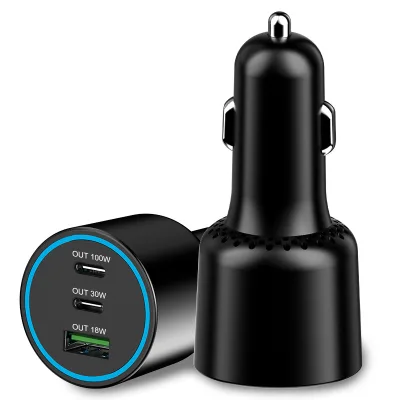 165W Buck Boost USB C PD Car Charger with 100W and 65W Type C Ports 36W QC3.0 USB a for 12V 24V Vehicles