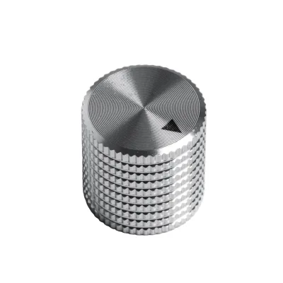 Guitar Silver Aluminum Rotary Electronic Control Potentiometer Knob for 6mm Shaft 17mm Dia. x 17mm Height DIY Pedal Box