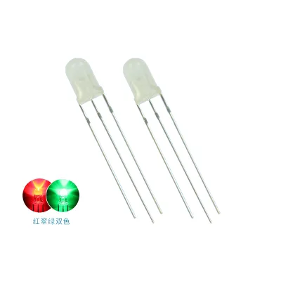 Hlx 5mm Led Diode Diffused Bicolor Red & Green 4-pin Common Cathode Hole 3V 70000 Hours Lifetime Dimmable CRI80 3 Year Warranty