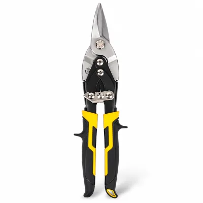 10-Inch Aviation Tin Snips Cr-Mo Blade Heavy Duty Metal Sheet Cutter Straight Edge High Leverage 40% Labor Saving