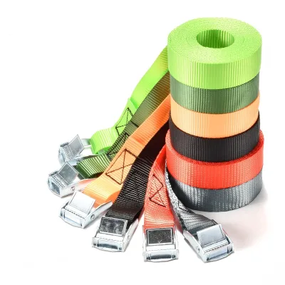 Custom Logo 25mm Heavy Duty  Cargo Control Lashing Cam Lock Buckle Tie Strap High Tenacity Black